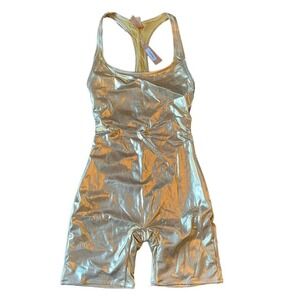 Skims XS Metallic One Piece Suit Gold NWT Swim Cycle Festival MSRP $128